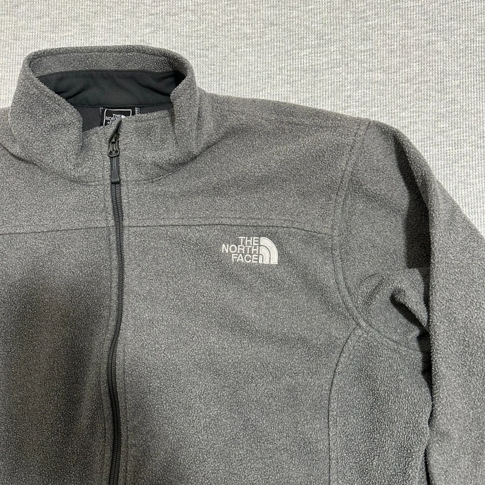 The North Face Mens Full Zip Fleece Jacket Gray Mock Neck‎ Size L Large